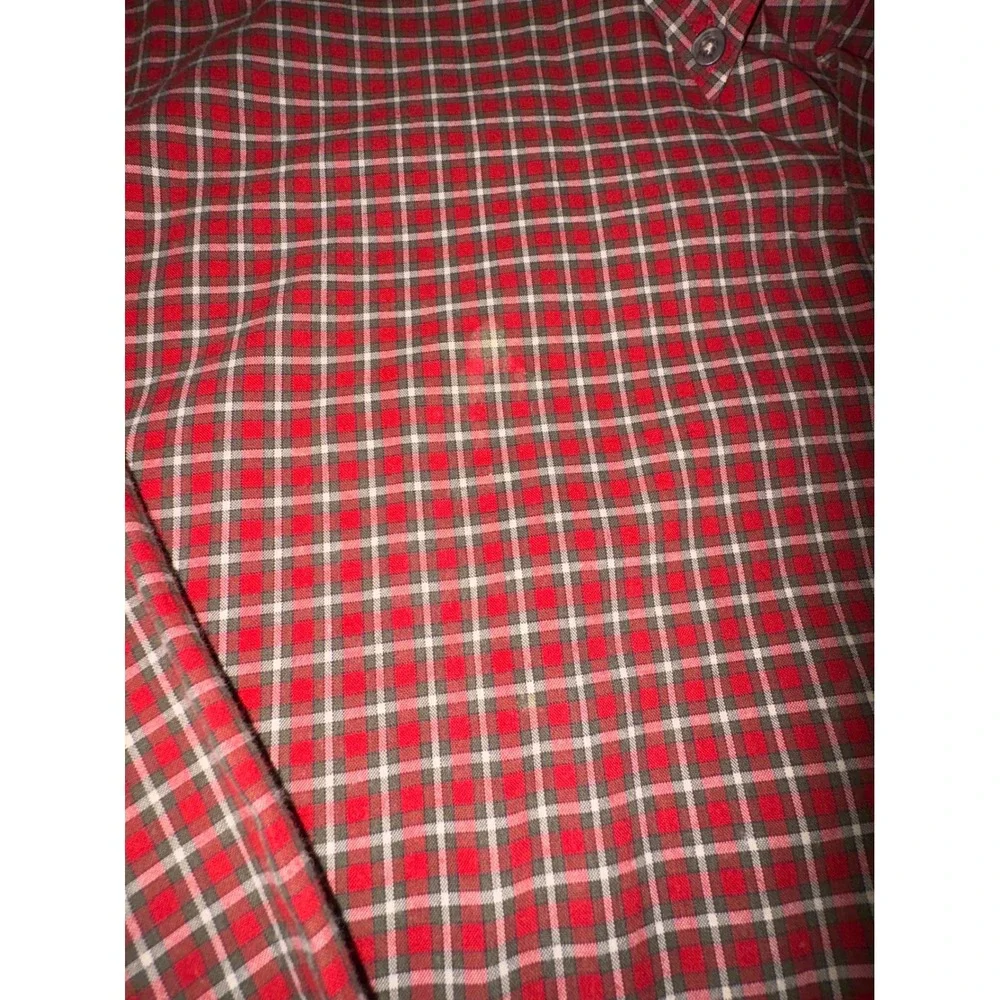 2 Mens Haggar Generations Red & Green Plaid‎ Button Down Shirt XL Classic Fit